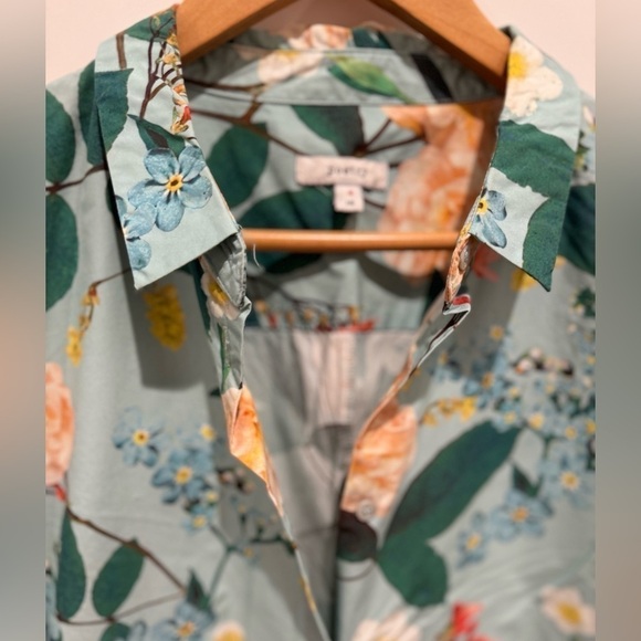 POETRY flower PRINTED DRESS EcoVero™ viscose & linen size 16 coquette boho - Picture 3 of 9